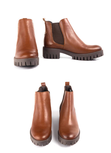 Group of shoe on white background, isolated product.