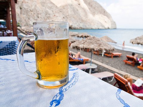 A restaurant called Cava Alta (Mediterranean Cuisine) in Pyrgos Kallistis on Santorini, Greece