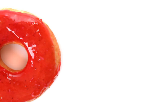 Strawberry Donut isolated on white background
