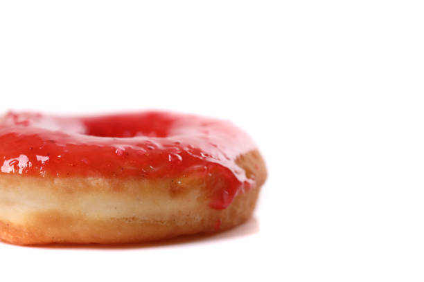 Strawberry Donut isolated on white background