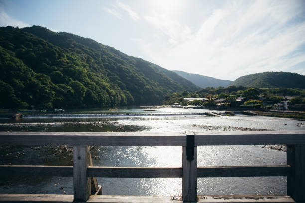 istock Hozu river with moutain landscape Arashiyama Japan 1064602690