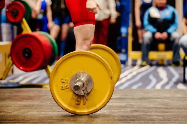 istock feet man powerlifter before exercise deadlift 1064603618