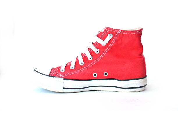 istock Close-Up Of Canvas Shoe On White Background 1064608058