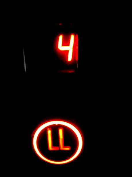 istock Number four and a call symbol in red neon 1064611164