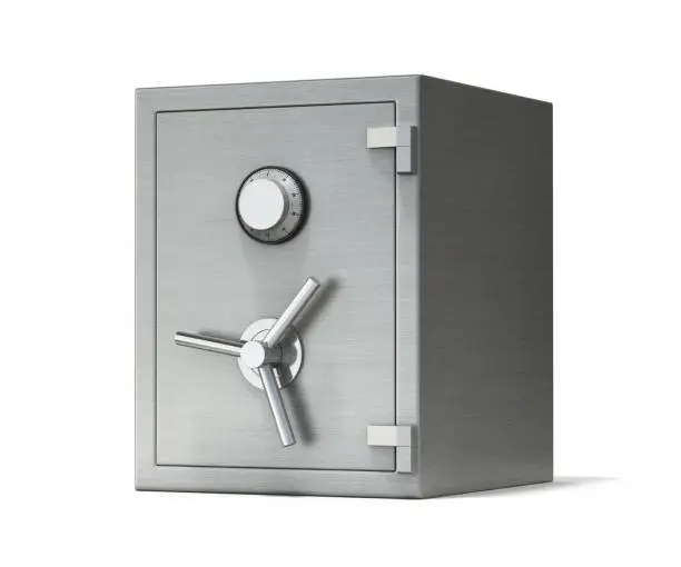Photo of A stainless steel safe - Clipping Path