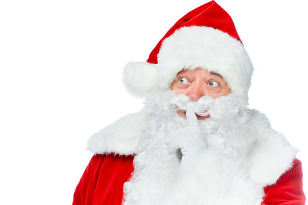 istock santa claus showing silence symbol isolated on white 1064616352