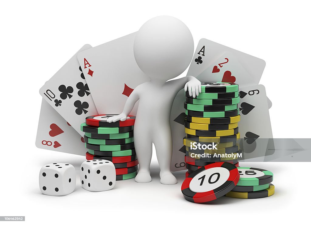 3 d kleine Leute-casino - Lizenzfrei Chance Stock-Foto