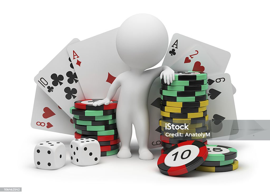 3 d small people-casino - Foto stock royalty-free di Bianco