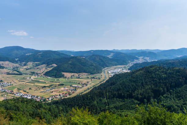 istock Germany, Above black forest village Hausach in kinzig valley 1064630456