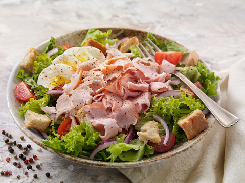 Chefs Salad with Roast Turkey and Black Forest Ham