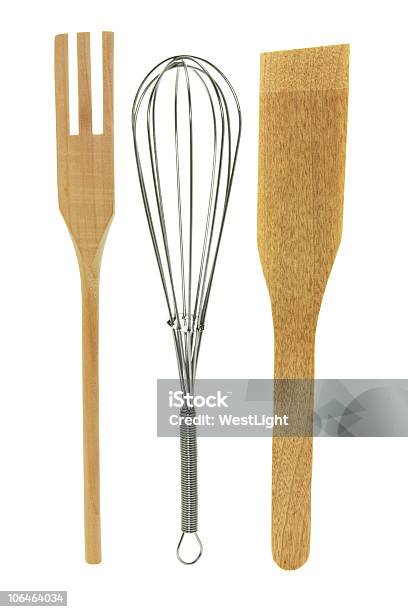 Egg Whisk And Salad Servers Stock Photo - Download Image Now - Color Image, Cooking Utensil, Cut Out