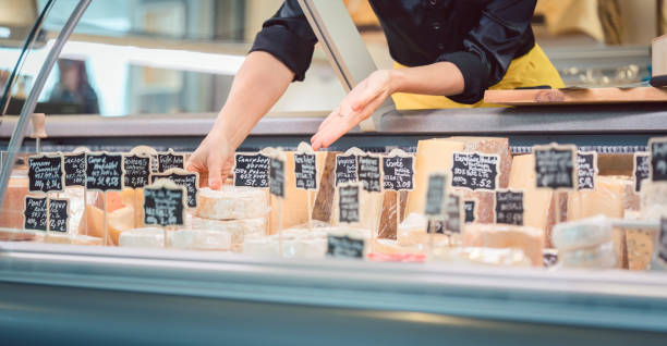 istock Cheese at the deli counter 1064642098