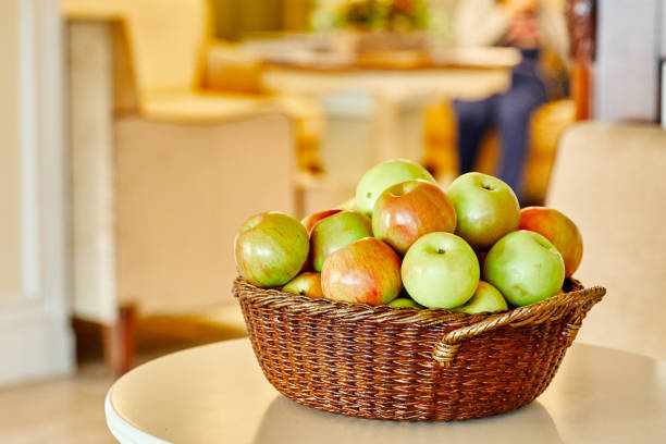 istock basket with colorful fresh, beautiful apples 1064646928