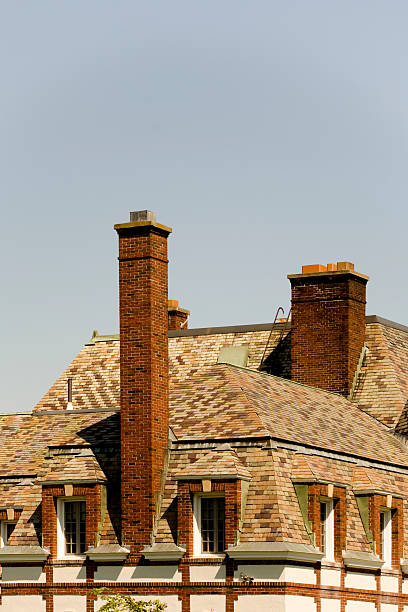istock Tiled Roof and Chimneys 106465301