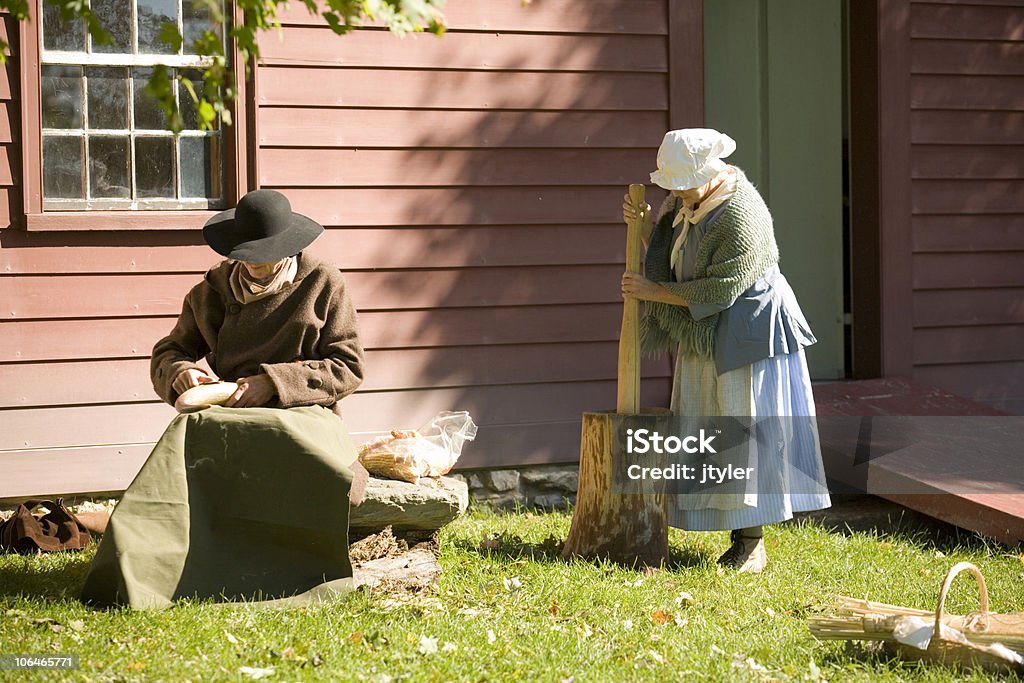 Colonial Couple  Colonial Style Stock Photo