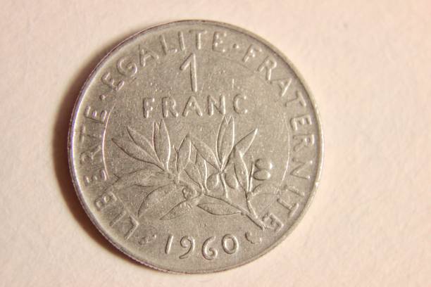 französischer franc - french coin stock-fotos und bilder