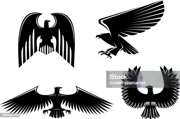 Eagle Symboles Vecteurs libres de droits et plus d'images vectorielles de Aigle - Aigle, Bouclier, Abstrait