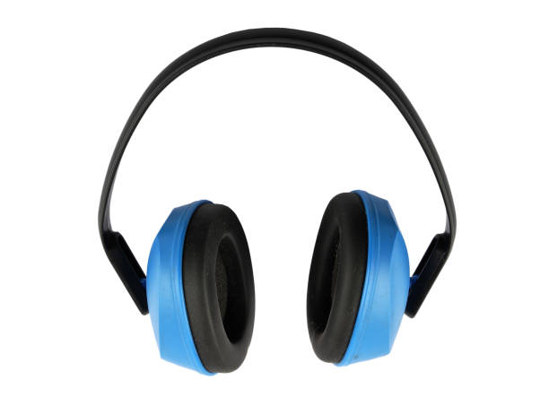 istock Used ear protectors on white background 1064663486