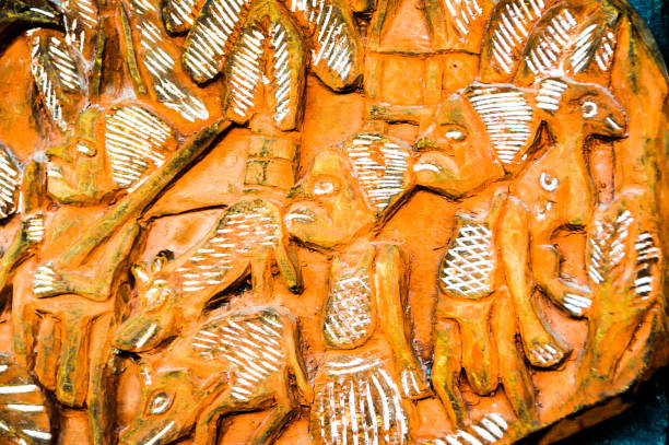 istock Antique Carved Wood Bas Relief 1064669740