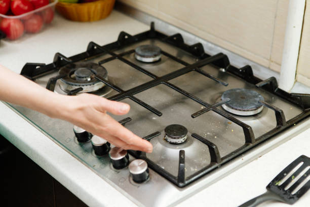 istock dirty gas stove, kitchen 1064670140