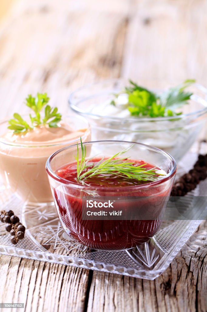 Dipping sauces  Appetizer Stock Photo