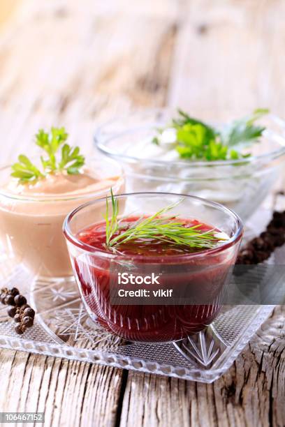 Dipping Sauces Stock Photo - Download Image Now - Appetizer, Barbeque Sauce, Bowl