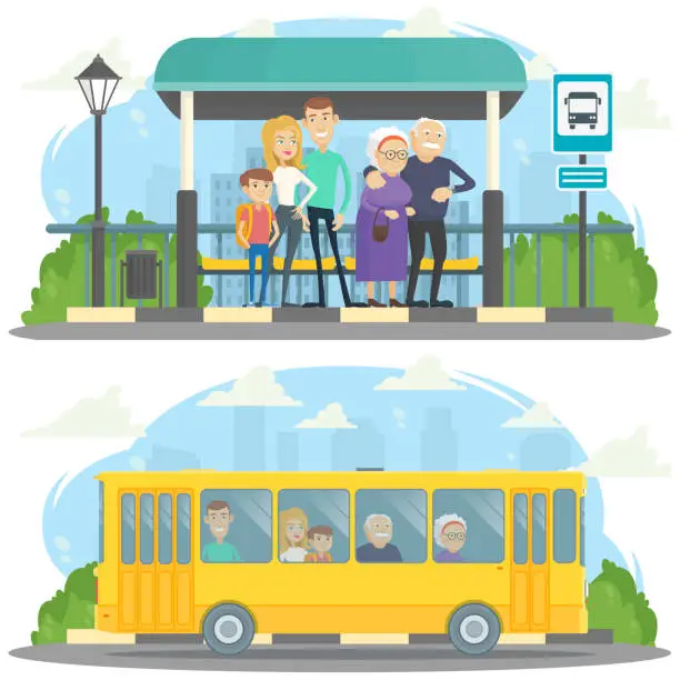 Vector illustration of Bus station