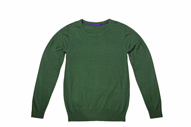 istock Green men's sweater isolated on a white background. 1064692106