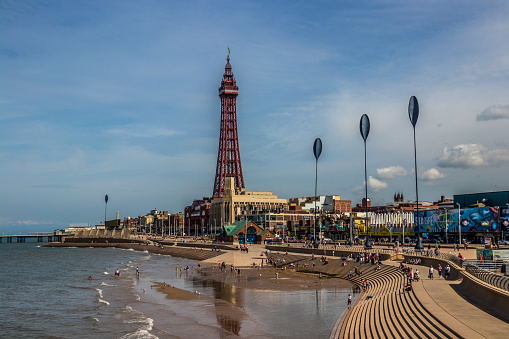 Morning shot of Blackpool Tower on a sunny summer day