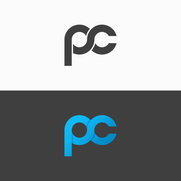 pc 文字ラベル。p の文字と文字 c アイコン設定のベクトルの背景 - letter p点のイラスト素材／クリップアート素材／マンガ素材／アイコン素材