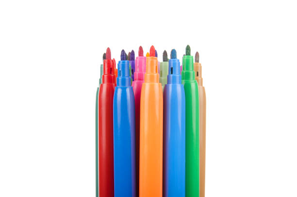 istock Colorful marker pens on white isolated 1064703810