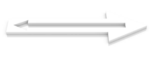 istock arrow white with notch of another arrow in opposite direction 3D Illustraton 1064706026