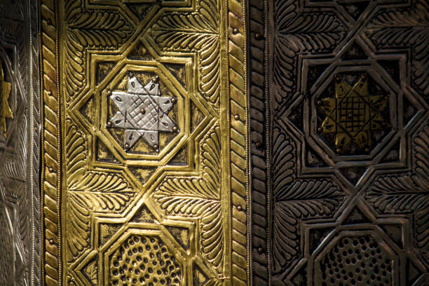 istock typical Moroccan golden chest design decoration 1064706032