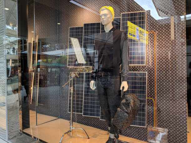 Male Figure Holds Bag In Louis Vuitton Window Display Stock Photo -  Download Image Now - iStock