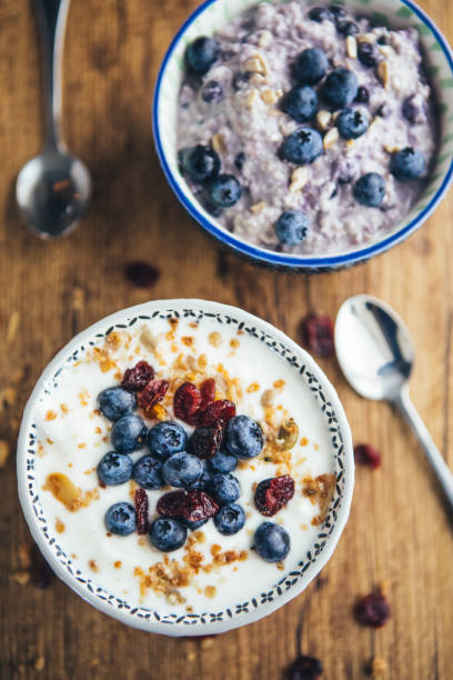 istock Healthy Breakfast, Yogurt With Granola And Overnight Oatmeal 1064716706