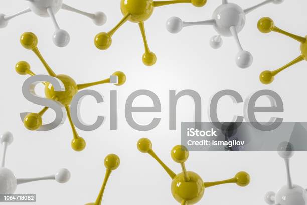 Yellow Science Examples White And Yellow Molecules Over White Science Stock Photo - Download ...