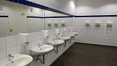 Modern Washing and sanitary facilities in a public building