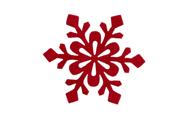 istock Red christmas snowflake. Isolated on white. Design element for christmas and new year 1064727342