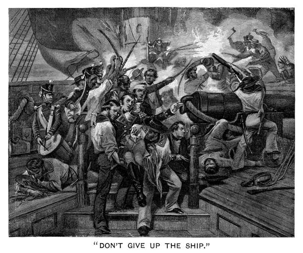 istock Don't give up the ship. Last words of captain James Lawrence 1064728284