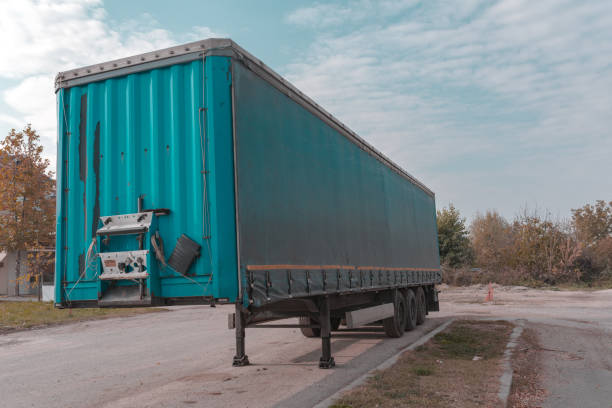 istock Abandoned freight truck trailer 1064729560