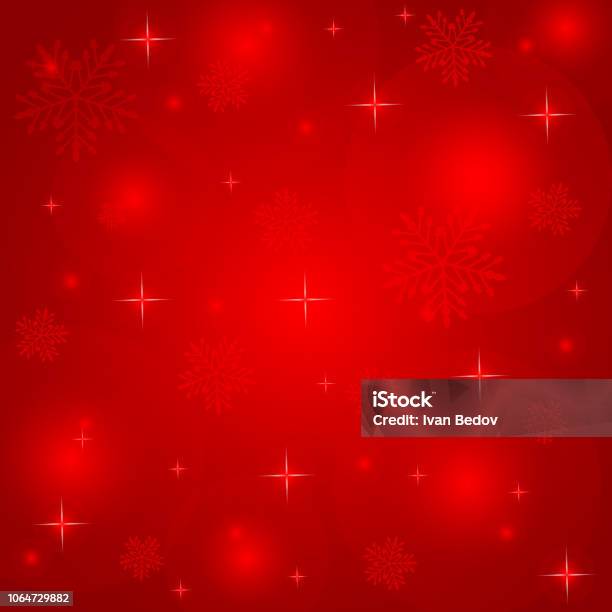 Christmas Background With Snowflakes Stock Illustration - Download Image Now - Christmas, Backgrounds, Red Background