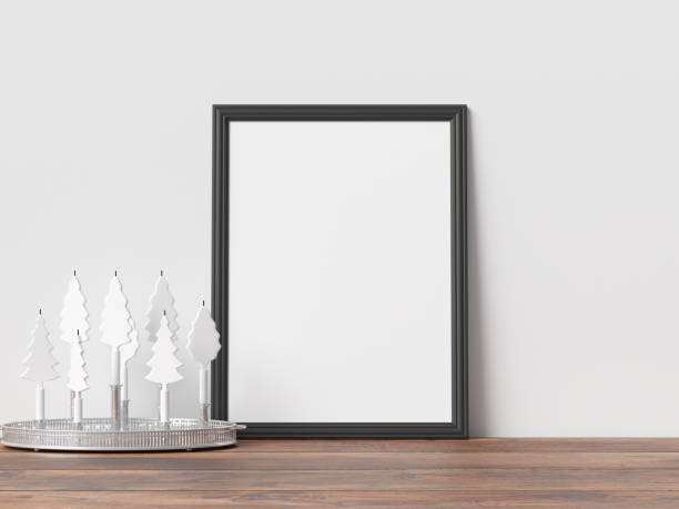 istock Mock Up Poster Frame Interior Scandinavian Christmas Winter Decoration 1064740726