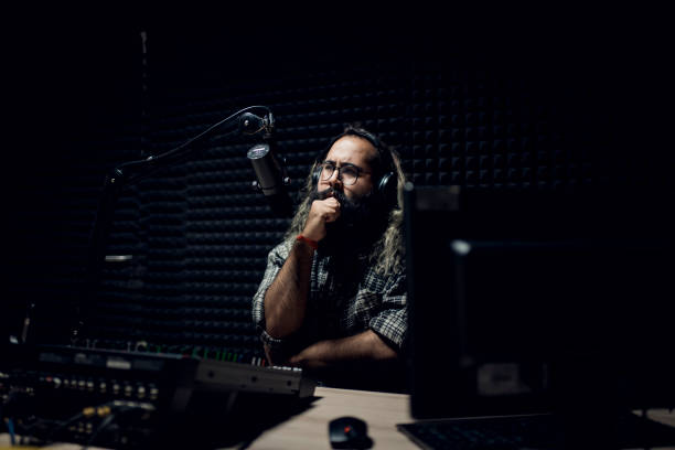 istock Thinking about lyrics of his new song 1064740762