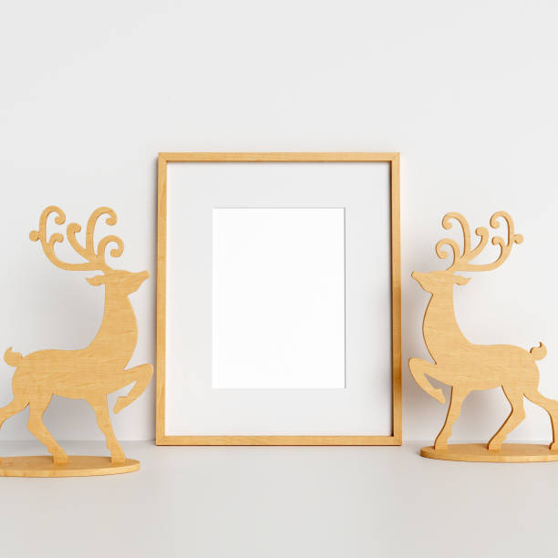 istock Mock Up Poster Frame Interior Scandinavian Christmas Winter Decoration 1064742984