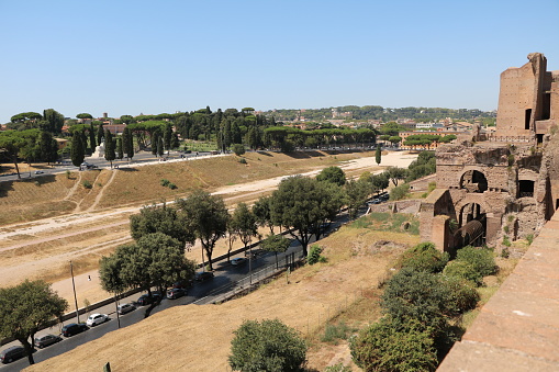 Palatine hill and Circus Maximus in Rome, Italy
