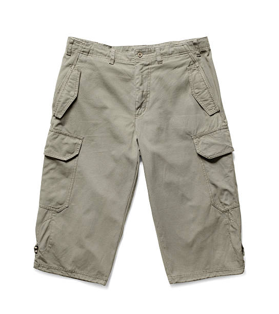 istock One pair of men's cargo shorts on a white background 106474660