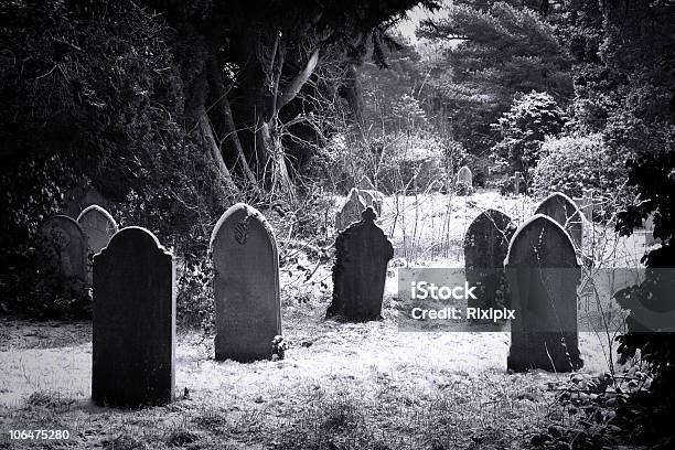 Cementerio Nieve Foto de stock y más banco de imágenes de Cementerio - Cementerio, Embrujado, Lápida