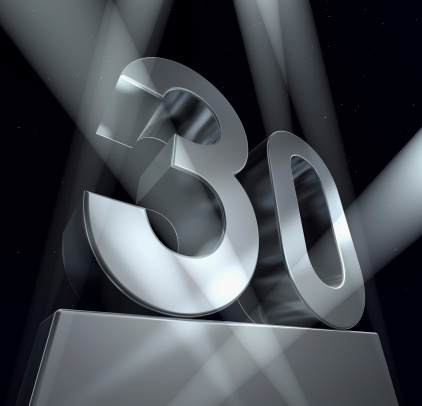 spotlighted monument of the number 50, 3d