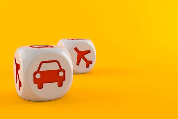 istock Dice with transport icons 1064758528