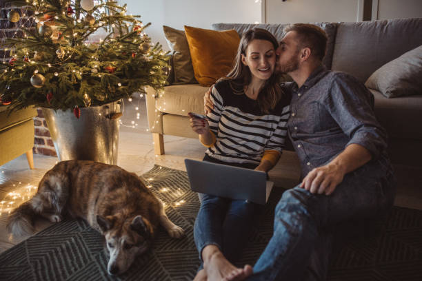 istock Couple at home for Christmas 1064766574